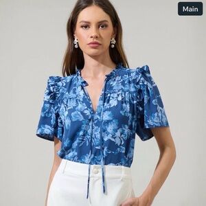 Sugarlips Blue Floral Blouse